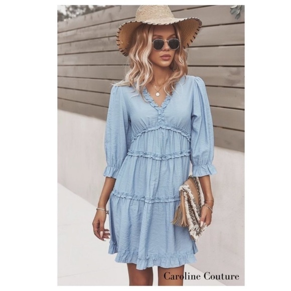 Supreme fashion Dresses & Skirts - Supreme fashion  Breezy long sleeve, mini dress blue